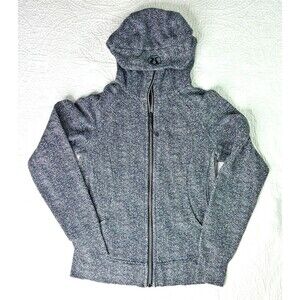Lululemon Athletica Womens Scuba Hoodie Jacket Full Zip Size 6 Blk White Pockets